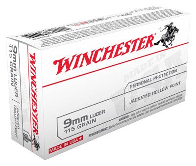 Winchester 9mm Luger/Parabellum USA9JHP USA Jacketed Hollow Point JHP 115 Grain
