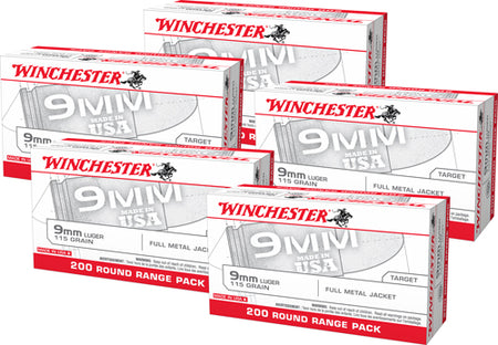 Winchester 9mm Luger/Parabellum USA9WY USA Full Metal Jacket FMJ 115 Grain