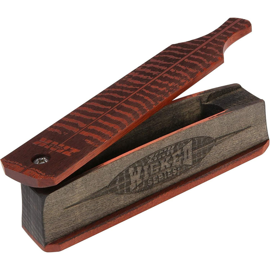 Zink Wicked Series Turkey Box Call Double-Sided Poplar/Bloodwood