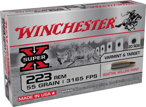 Winchester .223 Remington W223HP55 Power-Point Hollow Point Boat Tail HPBT 55 Grain