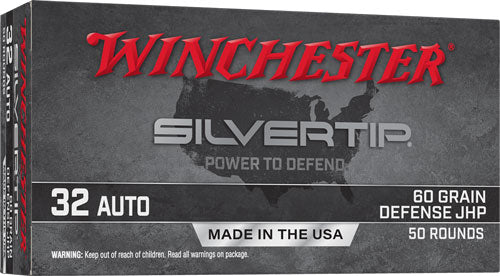 Winchester .32 ACP W32AST Silvertip Jacketed Hollow Point JHP 60 Grain