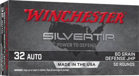 Winchester .32 ACP W32AST Silvertip Jacketed Hollow Point JHP 60 Grain