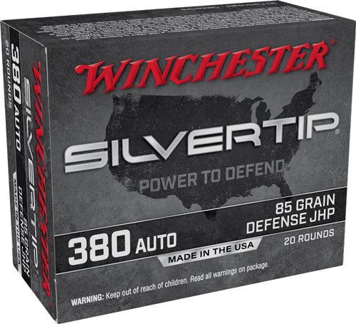 Winchester .380 ACP/Auto W380ST Silvertip Defense Silvertip Jacket Hollow Point 85 Grain