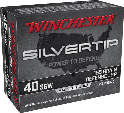 Winchester .40 S&W W40SWST Silvertip Defense Silvertip Jacket Hollow Point 155 Grain