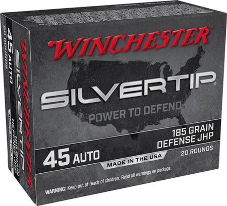 Winchester .45 ACP/Auto W45AST Silvertip Silvertip Jacket Hollow Point 185 Grain