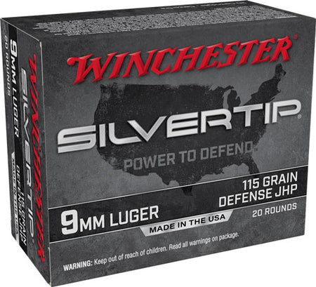 Winchester 9mm Luger/Parabellum W9MMST Silvertip Defense Silvertip Jacket Hollow Point 115 Grain