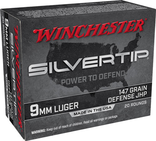 Winchester 9mm Luger/Parabellum W9MMST2 Silvertip Defense Silvertip Jacket Hollow Point 147 Grain