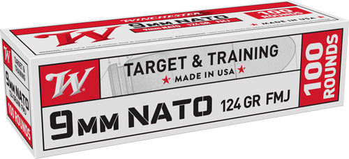Winchester 9mm Luger/Parabellum W9NATOVP USA WHITE BOX Full Metal Jacket FMJ 124 Grain