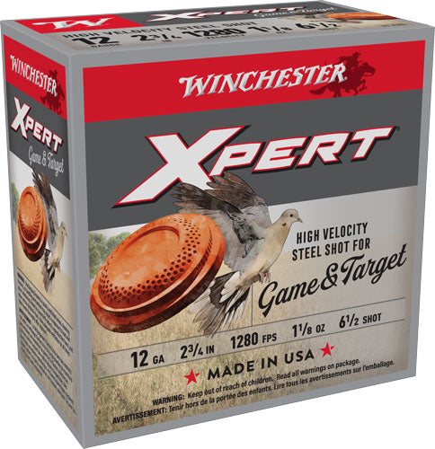 Winchester 12 Gauge Shotgun Shells Xpert Game & Target HIgh Velocity #6.5 1-1/8 oz 2.75 in
