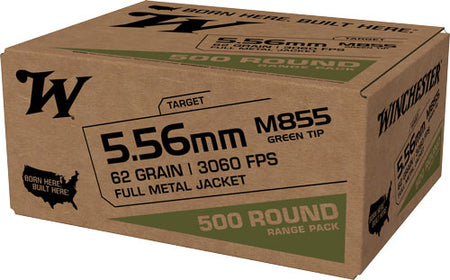 Winchester 5.56x45mm NATO WM855500 USA Lake City M855 Green Tip Full Metal Jacket FMJ 62 Grain