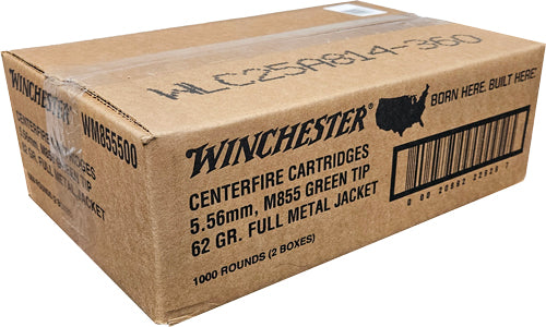 Winchester 5.56x45mm NATO WM855500 USA Lake City M855 Green Tip Full Metal Jacket FMJ 62 Grain