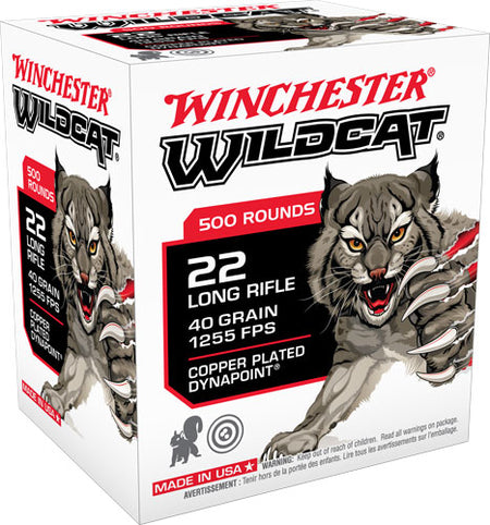 Winchester .22 Long Rifle WW22LRB Wildcat Copper Plated DynaPoint 40 Grain