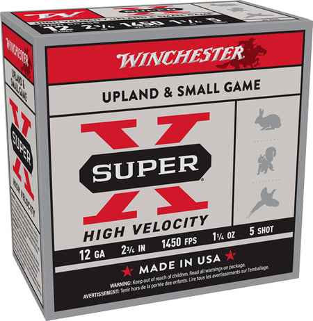 Winchester 12 Gauge X12HV5 Super X High Velocity 2.75" 1-1/4oz 5 Shot
