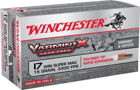 Winchester .17 WSM X17W15PLF Varmint X Lead Free Polymer Tip Rapid Expansion 15 Grain