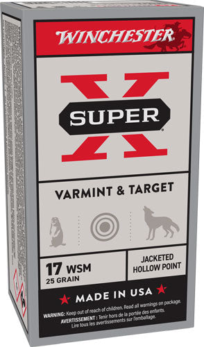 Winchester .17 WSM X17W25 Super X Jacketed Hollow Point JHP 25 Grain