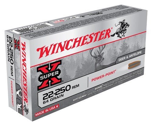Winchester .22-250 Remington X222502 Super X Power-Point 64 Grain