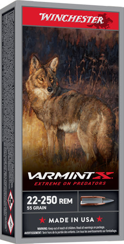 Winchester .22-250 Remington Rifle Ammo Varmint X Extreme Point PolyTip 55 grain 