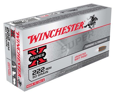 Winchester .222 Remington X222R Super X Jacketed Soft Point JSP 50 Grain