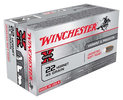 Winchester .22 Hornet X22H1 Super X Jacketed Soft Point JSP 45 Grain