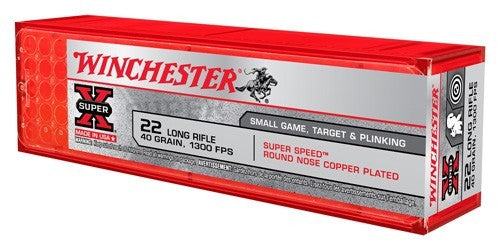 Winchester .22 Long Rifle X22LRSS1 Super Speed Super X Super Speed Round Nose Copper Plated 40 Grain