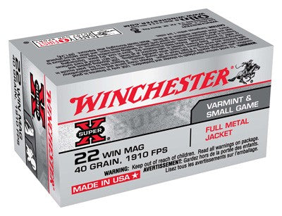 Winchester .22 WMR X22M Super-X Full Metal Jacket FMJ 40 Grain