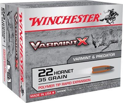 Winchester .22 Hornet X22P Varmint X Polymer Tip Rapid Expansion 35 Grain