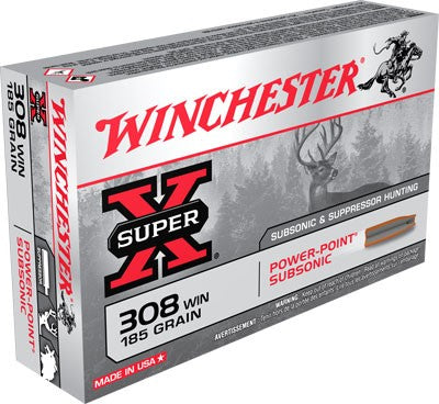 Winchester .308 Win / 7.62x51mm X308SUBX Super X Power-Point Subsonic 185 Grain