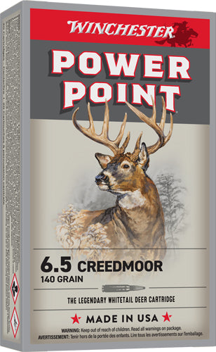 Winchester 6.5mm Creedmoor Rifle Ammo Power-Point Jacketed Soft Point JSP 140 grain 