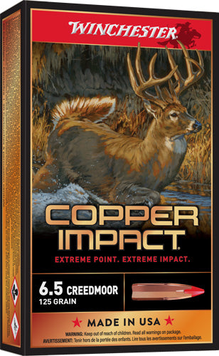 Winchester 6.5mm Creedmoor X65CLF Copper Impact Copper Extreme Point Lead-Free 125 Grain