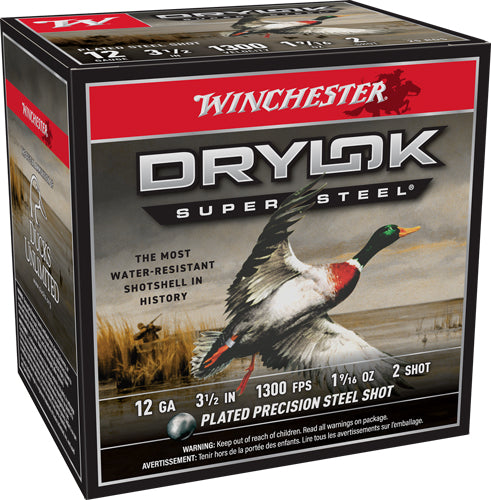 Winchester 12 Gauge XSM12L2 Drylok Super Steel Magnum 3.5" 1-9/16oz 2 Shot