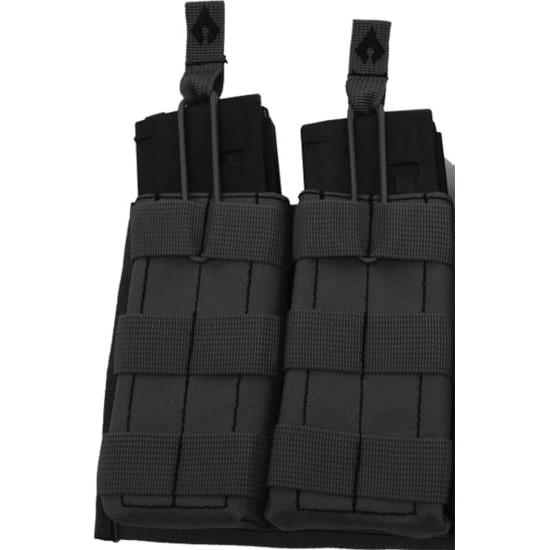 Advance Warrior Solutions Black MOLLE Open Top Double Magazine Pouch