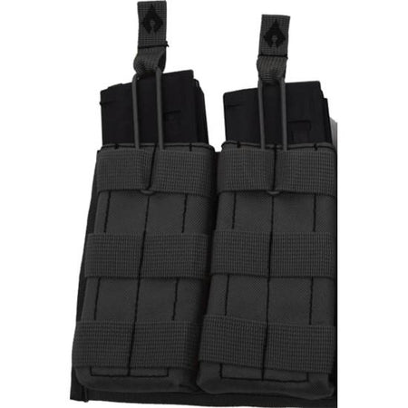 Advance Warrior Solutions Black MOLLE Open Top Double Magazine Pouch