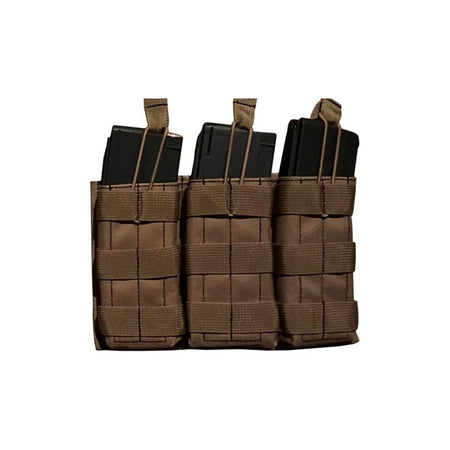 AWS Open Top MOLLE Triple Magazine Pouch in Tan