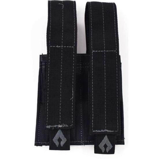 Advance Warrior Solutions Black Double Pistol Magazine Pouch 600D PVC