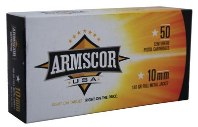 Armscor 10mm Auto FAC102N Competition Full Metal Jacket FMJ 180 Grain