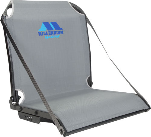Millennium B100 Gray Boat Seat with Arm Rest Straps