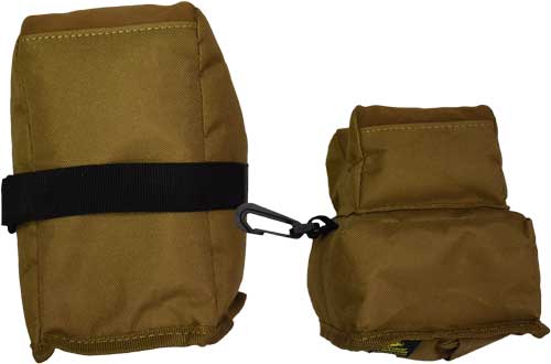 TOC Bench Bag 2-PC Set Tan Leather/Fabric Shooting Rest