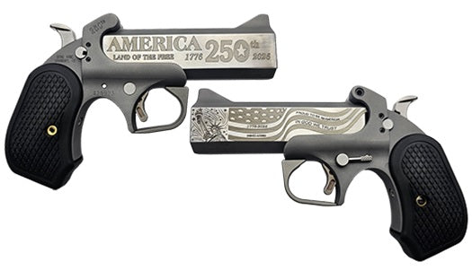 Bond Arms America 250th Anniversary .45 LC/.410 Gauge 2-Shot Derringer, 4.25" Engraved Stainless Barrel