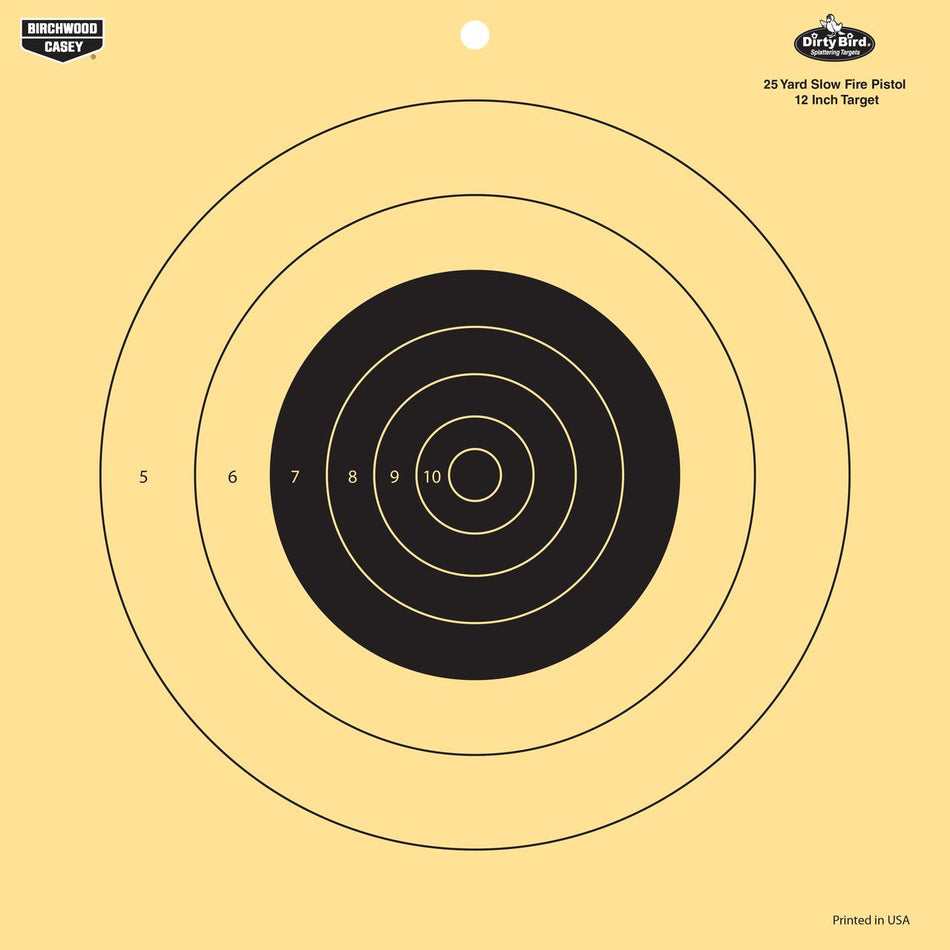 Birchwood Casey Dirty Bird Reactive Pistol Target 12in 25 Yard 12 Count