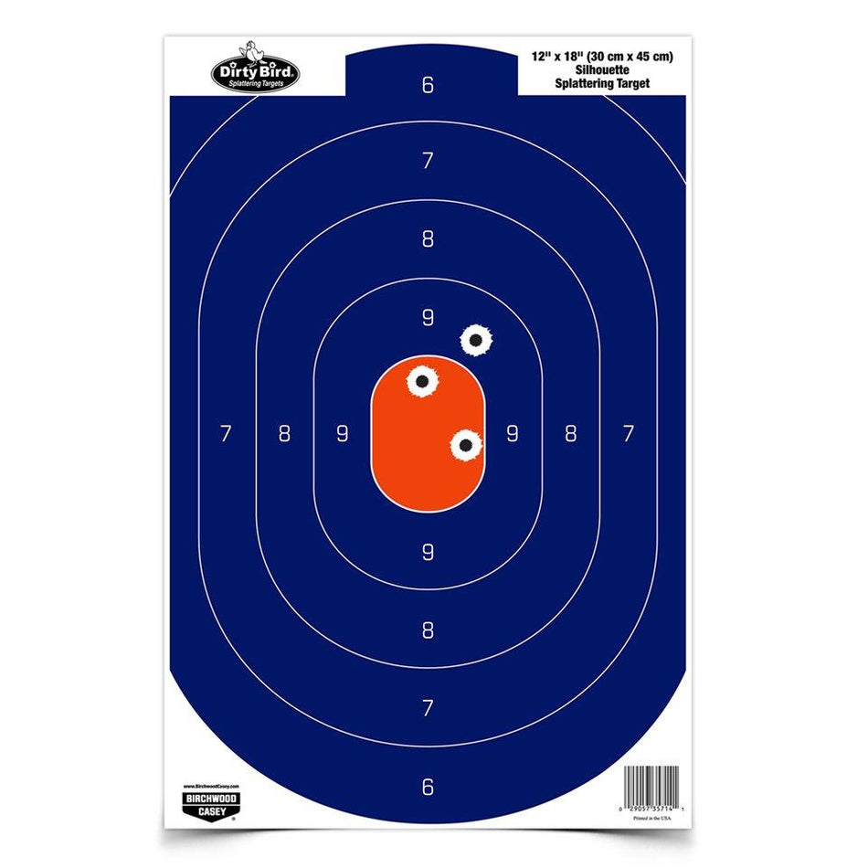 Birchwood Casey Dirty Bird 12"x18" Silhouette Target Blue/Orange 50ct