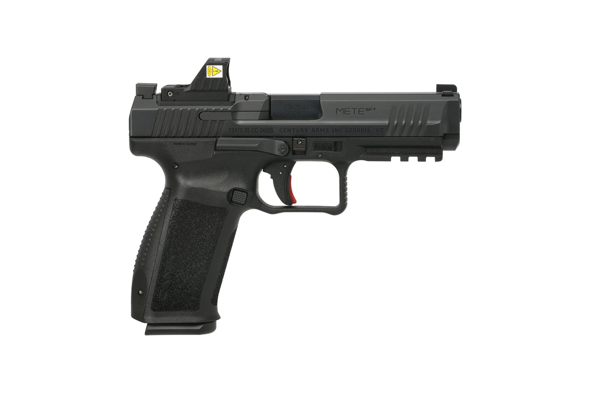 Canik HG6595OSVN Mete SFT One Series w/Optic 9mm Luger 18+1 4.46" Black Barrel, Black Nitride Steel Serrated w/Optic Slide, Black Polymer Frame w/Beavertail & Picatinny Rail, Interchangeable Backstrap