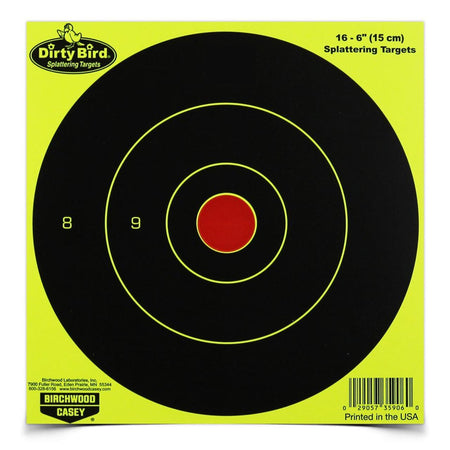 Birchwood Casey Dirty Bird Yellow Bull's Eye 6" Targets 100 Count
