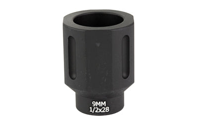 Battle Arms Development HEX FLASHCAN 9MM Blast Diverter, 1/2x28 Thread, Anodized Black Finish