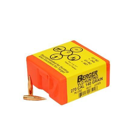 Berger Hunting VLD .277" 140 GR Rifle Bullets 100-Count