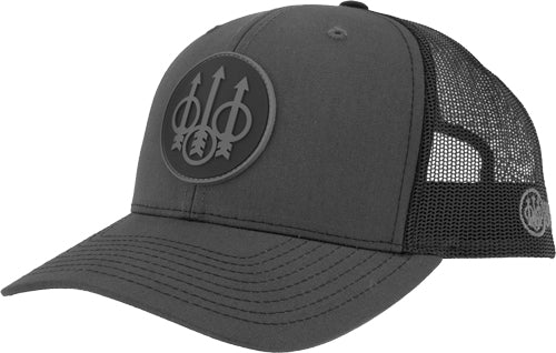 Beretta JS Trucker Cap Circle Patch Mesh Back Charcoal and Black