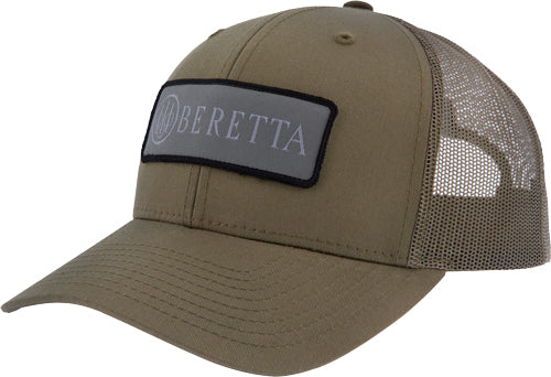 Beretta SDY Mesh Back Trucker Hat Rectangular Patch Dark Green