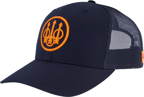 Beretta Straightpull Mesh Back Trucker Hat Circle Patch Navy