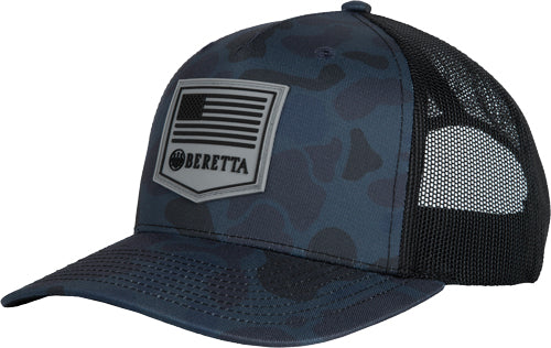Beretta Trucker Hat PM R112 Rubber Patch Blue Duck Camo