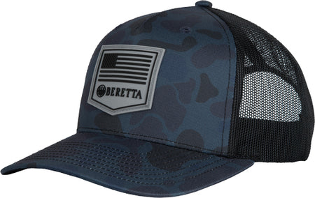 Beretta Trucker Hat PM R112 Rubber Patch Blue Duck Camo