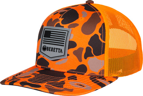 Beretta Trucker Hat PM R112 Rubber Patch Blaze Duck Camo